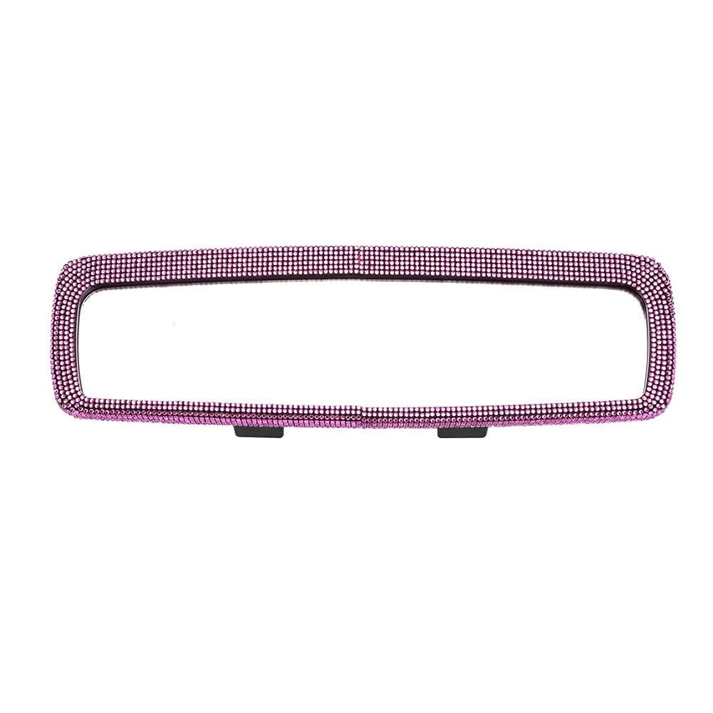Car Rear View Mirror Accessories with Bling Crystal Diamonds Interior Trim Cover Pink