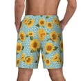 thumbnail image 4 of Uemuo White Polka Dot Sunflower Pattern Mens Swim Trunks Quick Dry Board Shorts with Mesh Lining, Stretch Beach Shorts Quick Dry No-Chafing Board Shorts-3X-Large, 4 of 9