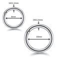 thumbnail image 5 of K-KED 10pcs Nose Ring Hoop Ear Ring Helix Tragus Septum Clicker Surgical Steel Ring -18G 8mm-Silver, 5 of 6
