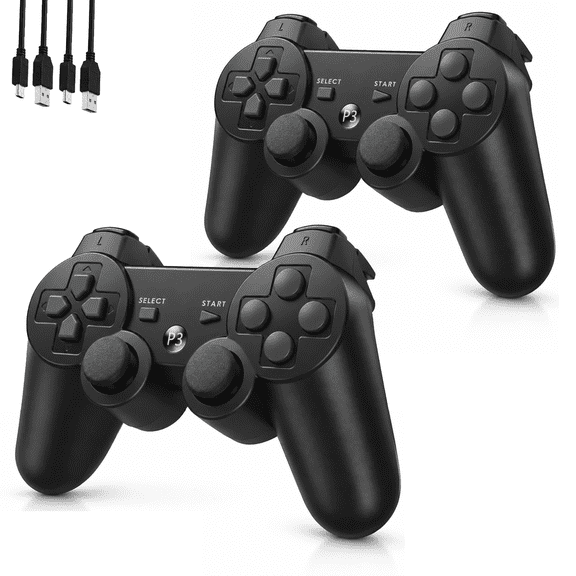 Wireless Controller Compatible with P3, P3 Gamepad Joystick with Charging Cable ,2 Pack ,Black