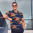 thumbnail image 4 of Bingfone Bowling Ball And Flame for Men's Button-down POLO Shirts, Quick-drying Shirts and T-shirts for Summer, Suitable for Vacation and Business-Medium, 4 of 6