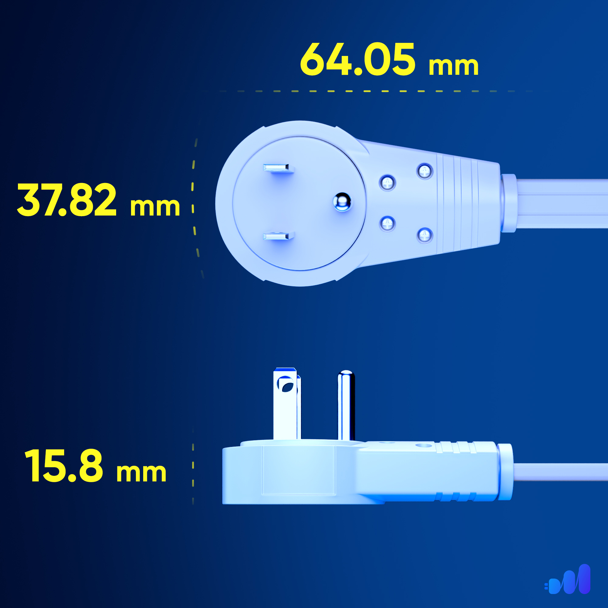 Maximm 1 Ft Extension Cord 360° Rotating Flat Plug, 3-Outlet photo 3