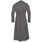 POROPL Dark Gray Trench Coat Men Winter Solid Color Warm Lapel Coat Business Long Coat Size M