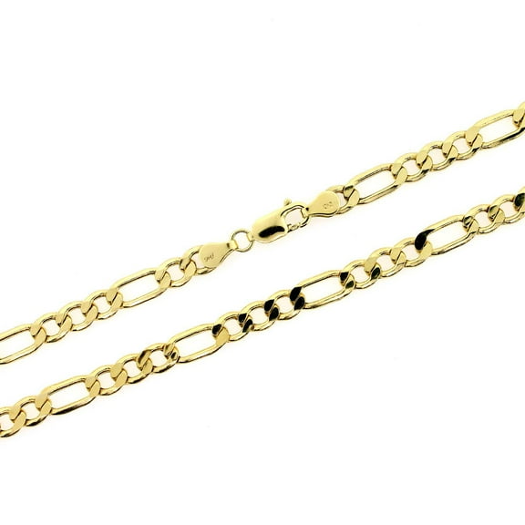 New 10K Yellow Gold Men's Figaro Link Chain Necklace (5.5MM - 24")