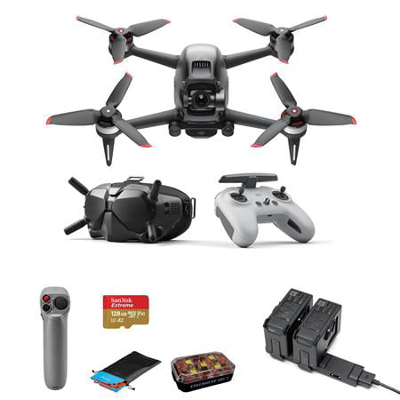 Intensiv Tarif Række ud FPV Drone Combo - Bundle with DJI FPV Fly More Kit, Motion Controller,  Firehouse ARC V Strobe Light White, 128GB microSD Card - Walmart.com
