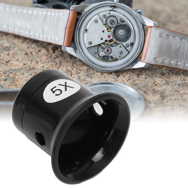 Lupa de lupa para joyeros 5X herramienta profesional de reparación de relojes de borde redondo lupa de reparación para relojeros ANGGREK Otros