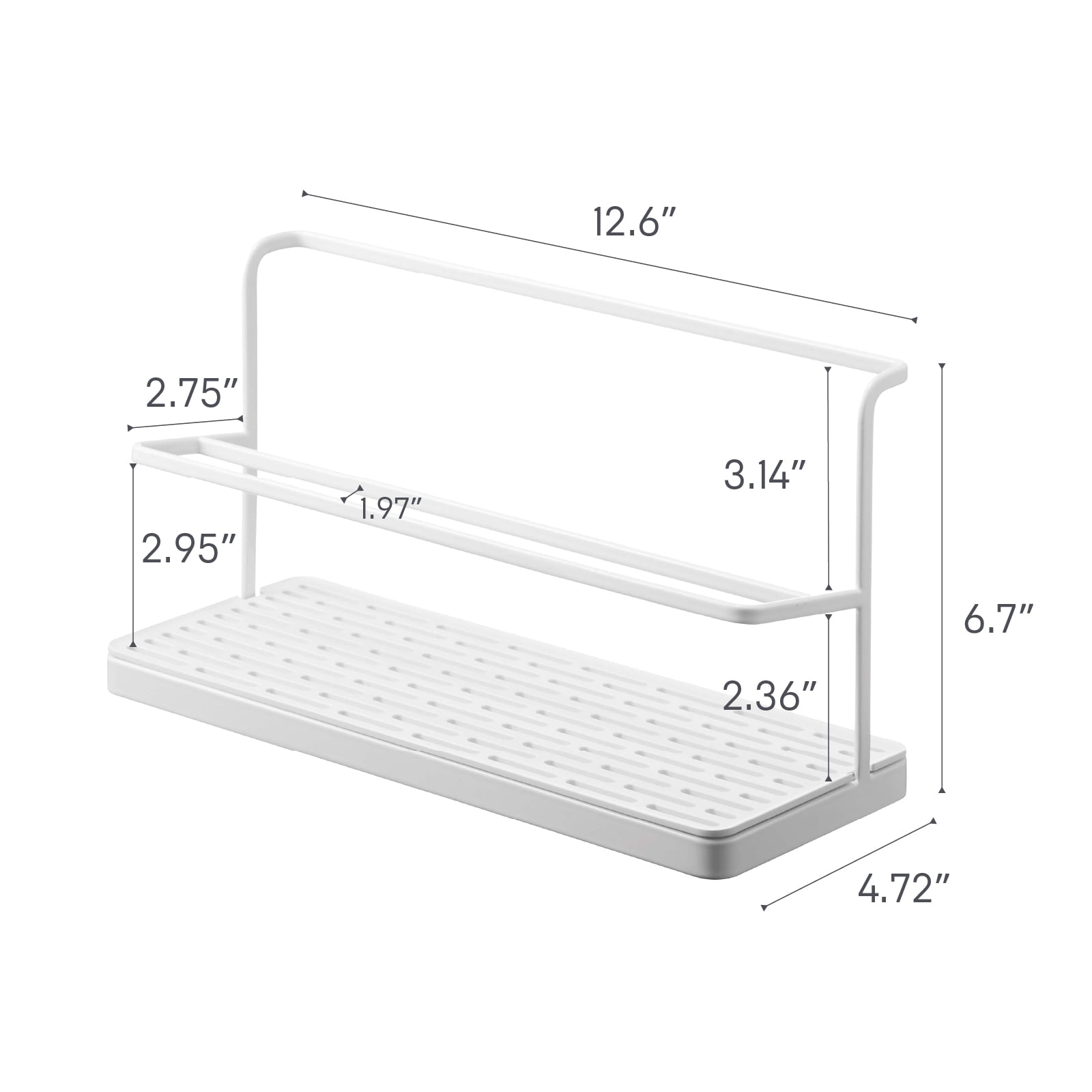 Yamazaki Home Countertop Bottle Drying Rack, White, Steel, Supports 4.4 pounds, No Assembly