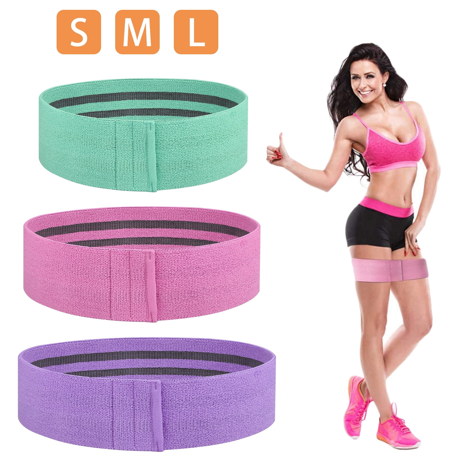 Fabric Resistance Bands Hip Booty Band Loop Exercise Circle Glutes Fitness Lady 