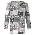 thumbnail image 5 of 3/4 Sleeve Tops for Womens Cute Cat T Shirts,Womens 3/4 Sleeve T-Shirt Tops Crewneck Blouse Fashion Casual Pullover Tees Spring Top Sweatshirt, 5 of 5