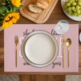 thumbnail image 4 of Pink Placemats Set of 6, She Leaves A Little SPARKLE Wherever She Goes Placemats for Dining Table, Place Mats for Kitchen Tabletop, Waterproof Wipeable Dining Table Mats Set, 4 of 9