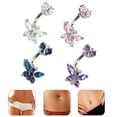 thumbnail image 3 of LEEYNEER 4Pcs Belly Button Rings Navel Belly Rings Metal Piercing Barbell Body Jewelry, 3 of 8