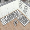 thumbnail image 2 of Grey Buffalo Plaid Kitchen Mat Set of 2 Non Slip Thick Kitchen Rugs and Mats for Floor Comfort Standing Mats for Kitchen, Sink, Office, Laundry, 17"x47"+17"x28", 2 of 6