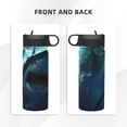 thumbnail image 3 of Yiaed Undersea Shark Print Water Bottle with Straw Lid, Stainless Steel Double Wall Insulated Water Bottle | Leak-Proof and Spill-Proof Water Bottle, 3 of 8