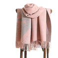 thumbnail image 1 of Bufanda de Cachemira para mujer, bufanda de invierno cálida para cuello, chal grueso con borlas de doble cara europea y Jacquard, 1 of 1
