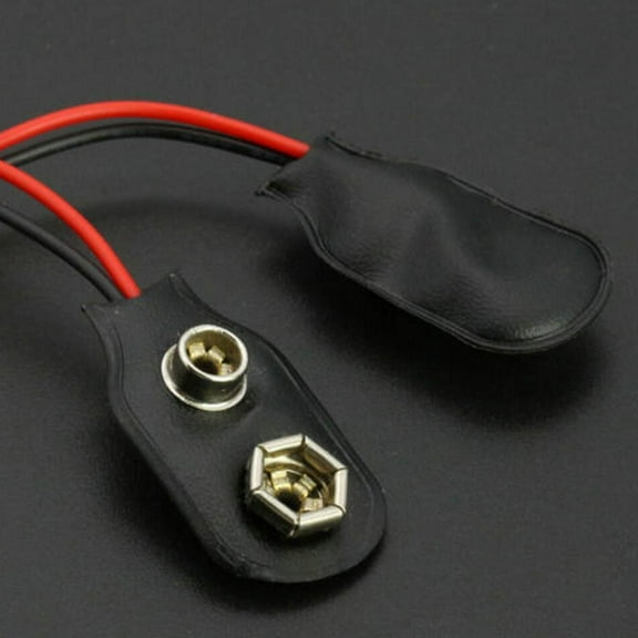 SSKFHGI Snap 9V 9 Volt Battery Clip Connector I Type Black Cable Black HOTS 15cm