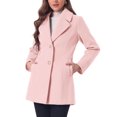 thumbnail image 4 of Abrigo de mujer con solapa y un solo botón, hasta el muslo, talla XL, color rosa, 4 of 8