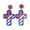 C, variant on zhonghuaying Glitter Border Frame Outline Nation Flag Graphic Drop Earring, Classic Red White Tone America Themed Ear Dangler for Casual And Occasion Styling (Star)