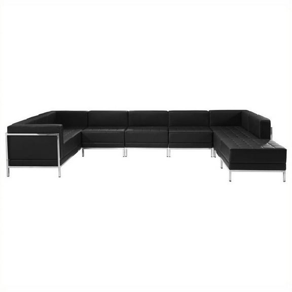Flash Furniture Hercules Imagination 7-Piece Reception Configuration in Black