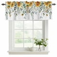 thumbnail image 2 of Sunflowers Valances for Windows, Decorative Rod Pocket Window Valance Curtains, Eucalyptus Leaves Spring Floral Summer Botancial Short Curtain Drapes for Kitchen/Living Room, 2 Panels, 54" W x 18" L, 2 of 8