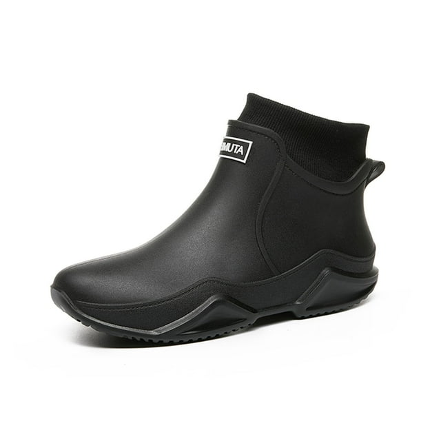 Dsscvnef Bottes de Pluie pour Femmes en Daim Pointu pour Automne Hiver Chaudes Confortables Décontractées Mode