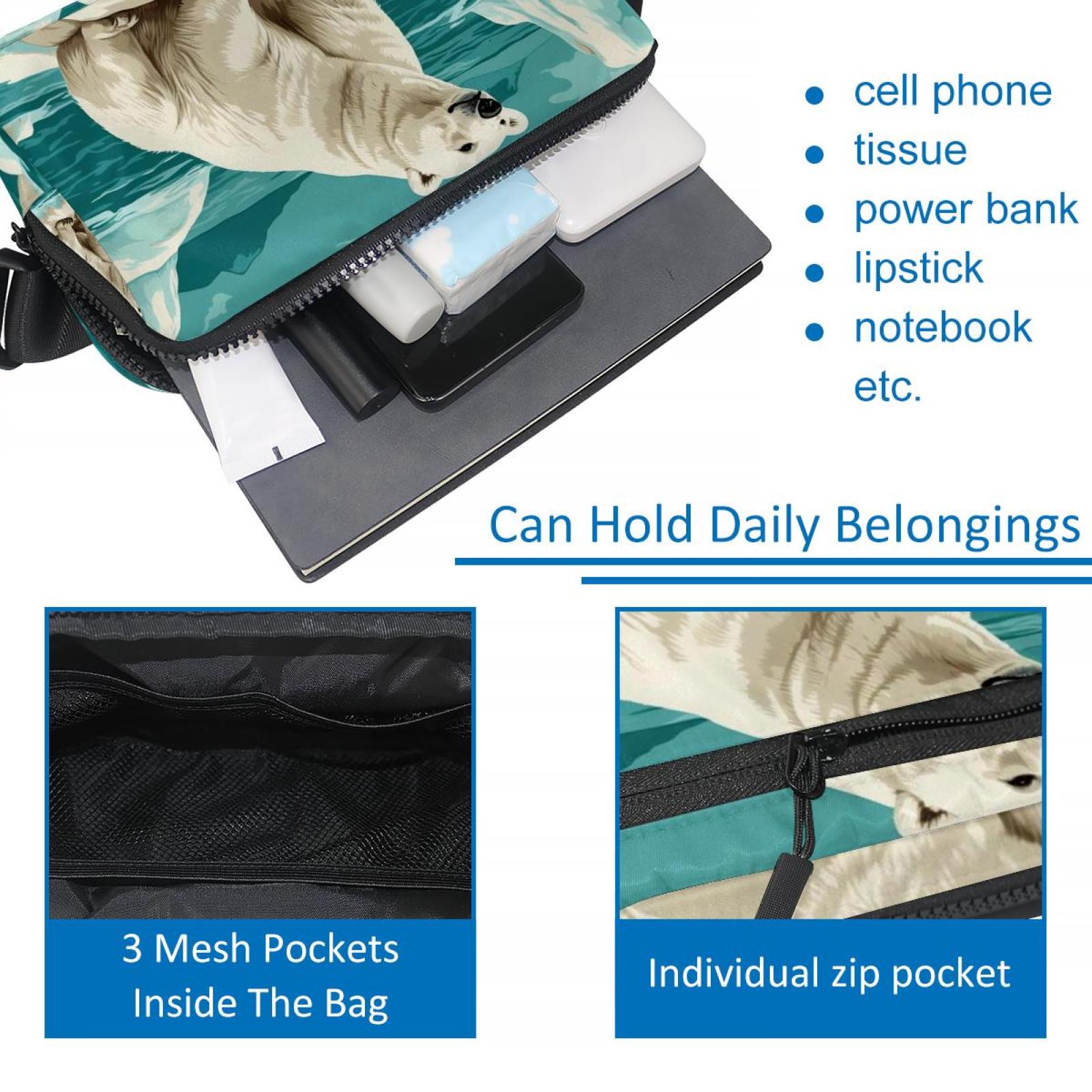 Polar bear Lightweight Adjustable Running Belt Bag Fanny Pack Waist Pack with Extension Strap Unisex