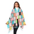 thumbnail image 3 of FORMRS Womens Scarf Winter Soft Long Big Warm Shawls Wrap Tassel Scarves, Colorful Checkered Pattern, 3 of 9