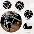 thumbnail image 5 of Black White Stripes Table Cloth Waterproof Tablecloths, Modern Abstract Art Geometric Tablecloth Dining Table Cover for Kitchen Party Tabletop Outdoor, Square Tablecloth 54x54 Inch, 5 of 9