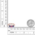 thumbnail image 6 of Gem Stone King 18K Rose Gold Plated Silver Pink Moissanite and Blue Created Sapphire Engagement Ring for Women | 1.70 Cttw | Round 5MM | Gemstone Birthstone | Size 6, 6 of 6