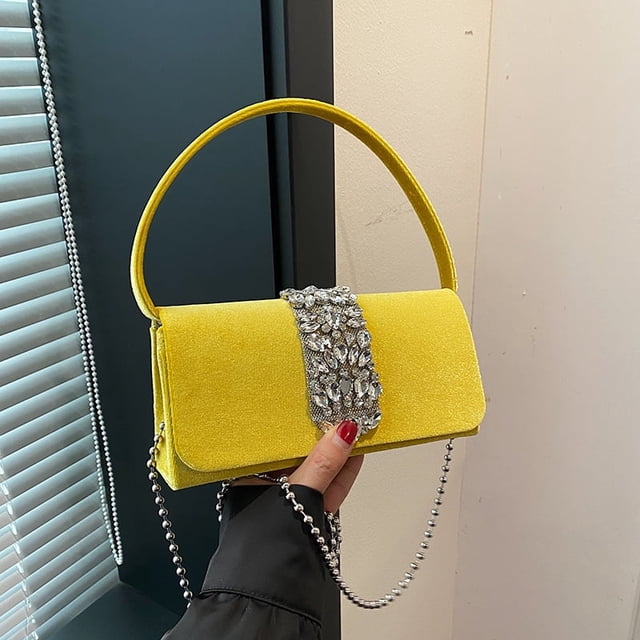 LHSHID Sac d'Épaule à Strass pour Soirée, Nouveau Style Rétro Polyvalent, Sac Bandoulière pour Femmes, Sac à Main de Luxe de Designer, Pochette de Soirée
