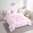 thumbnail image 3 of jejeloiu Cute Personalized Gifts 7-Piece Twin Bedding Sets,First Letter R Bedding Comforter Set For Bow Lover Reversible, 3 of 8