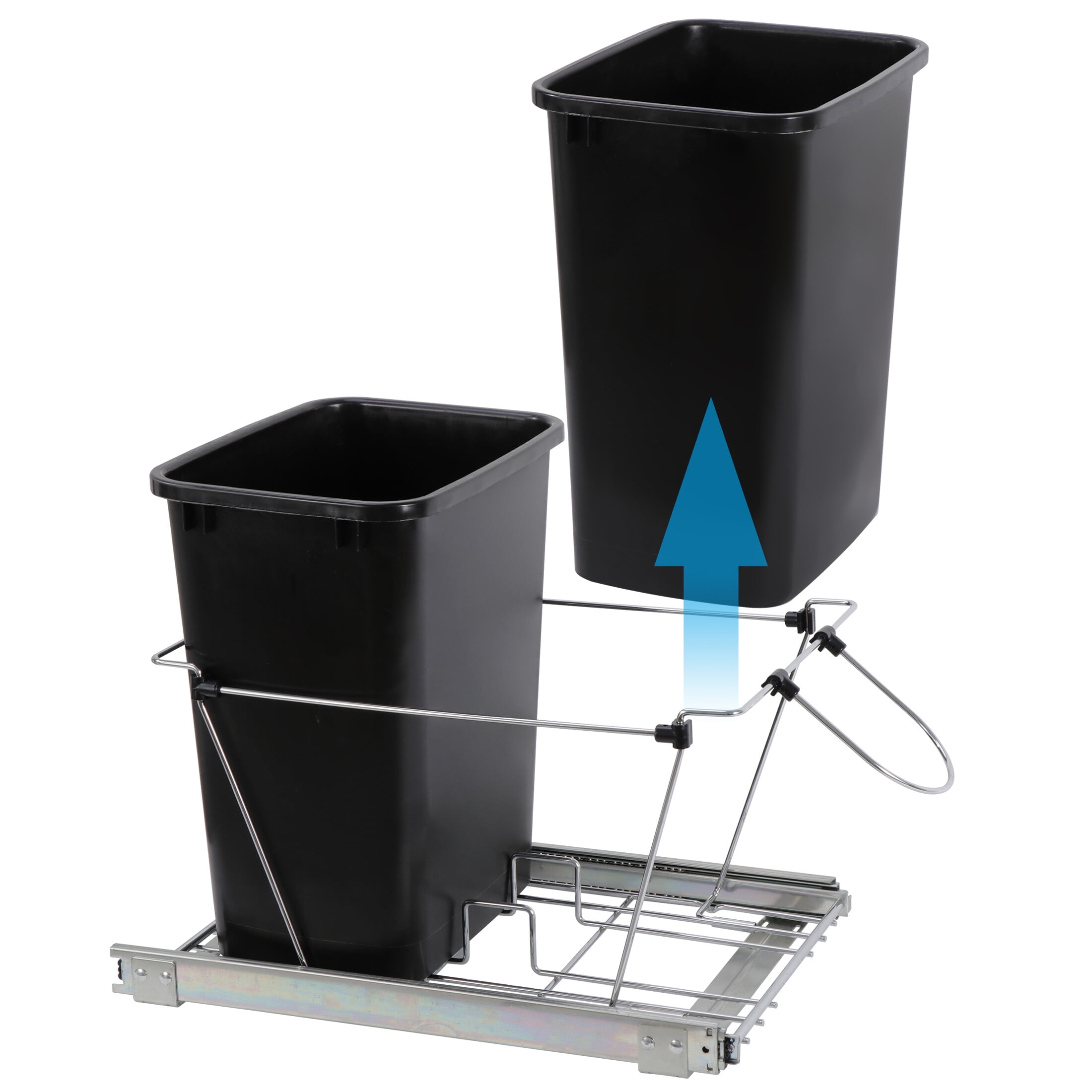 HomGarden Dual 35Qt Pullout Trash Garbage Can, 8.7Gal Capacity Under Kitchen Cabinet
