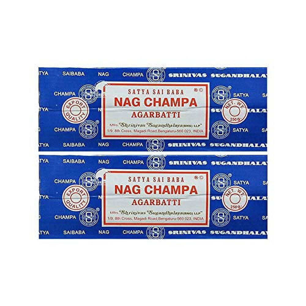Satya Sai Baba Nag Champa Agarbatti Pack of 2 Incense Sticks Boxes 250gms Each Hand Rolled Agarbatti Fine Quality Incense Sticks for Purification, Relaxation, Positivity, Yoga, Meditation
