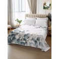 thumbnail image 3 of Queen Flat Sheet Only Country Eucalyptus Leaf Soft Microfiber Cooling Bedding Sheets Watercolor Light Blue Leaves Flat Bed Sheet for Hotel,Home Decor, 3 of 9