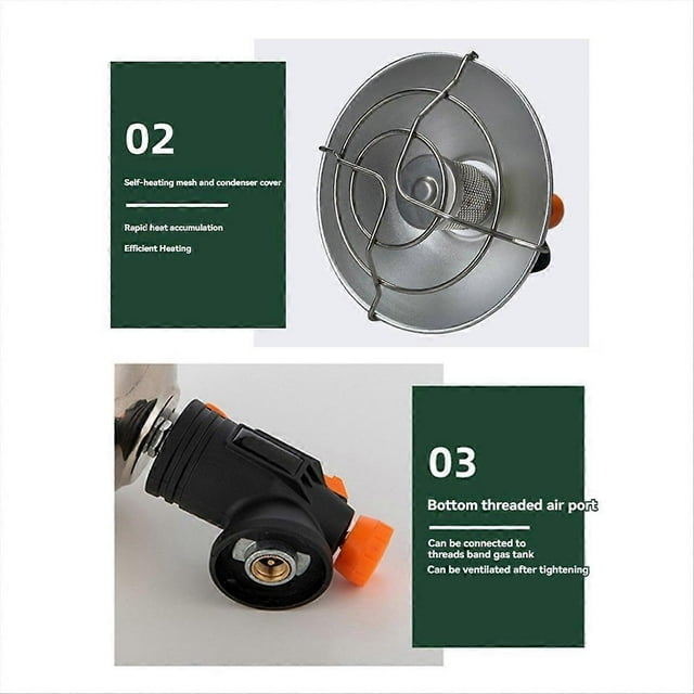 Outdoor Portable Heater, Camping Gas Small Sun(Without Gas Tank)