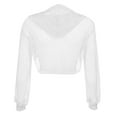 thumbnail image 6 of Hauaitttt Womens Casual Solid Hollow Mesh Long Sleeve Hooded Crop Top Sweatshirt Short Tops Sweatshirt Hoodies up Sweatshirt Oversized Hoodie Sweatshirt Women Thin Hoodie Zip Sweater Jacket for Women, 6 of 6