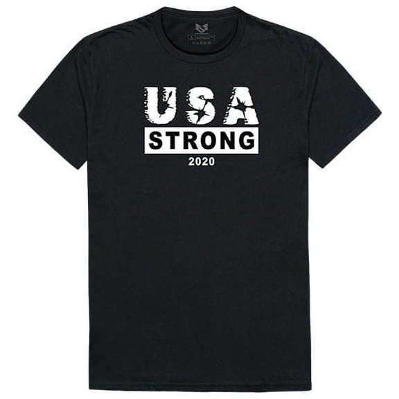 Rapid Dominance RS2-U08-BLK-05 USA Strong 3 Relaxed Graphic Tee Shirt, Black - 2XL