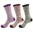 thumbnail image 2 of Women's Vintage Style Slouch Boot Cotton Fall Winter Crew Socks - 3 Pairs (Asst D), 2 of 7