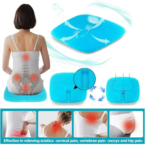 Cojín de asiento de gel para sentarse durante mucho tiempo, cojines de gel  para aliviar las úlceras por presión, cojín de gel de doble espesor para  sentarse, cojines de asiento para sillas