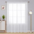 thumbnail image 4 of Deconovo Traditional White Solid Print Rod Pocket Sheer Curtains, 80" x 84", 4 of 6