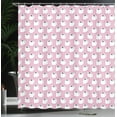 thumbnail image 4 of Ambesonne Cartoon Shower Curtain, Cartoon Pink Toned Art, 69"Wx84"L, Pale Pink White, 4 of 5