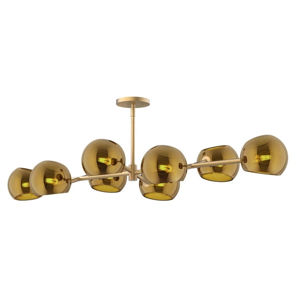 LP548848BGCP-Alora Lighting-Willow - 8 Light Pendant-7 Inches Tall and 18.25 Inches Wide-Brushed Gold Finish-Copper Glass Color