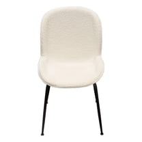 Session 2-Pack Dining Chair in Ivory Boucle with Black Powder Coat Metal Leg by Diamond Sofa