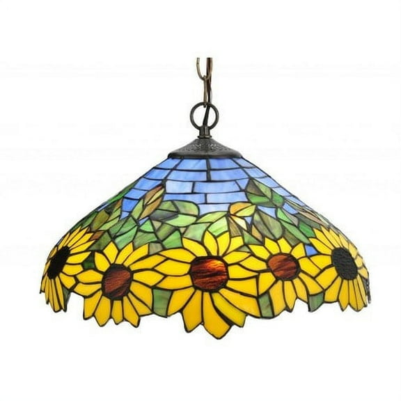 Meyda Tiffany 119560 16" W Wild Sunflower Pendant - MultiColor
