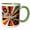 Green/White, variant on 3drose, Richard Male Name. Lines and Circles Abstract Art Background. Gift, 11oz Two-tone Yellow Mug