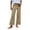 Earthy Yellow, variant on CIENVNSTG Linen Pants Women Wide Leg Elastic High Waist Cropped Trousers Summer Fashion Business Casual Work Pant with Pockets Gray M