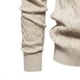thumbnail image 3 of Men's Sweater Long Sleeve Crewneck Ribbed Knit Soft Warm Pullover Top Khaki XL, 3 of 3