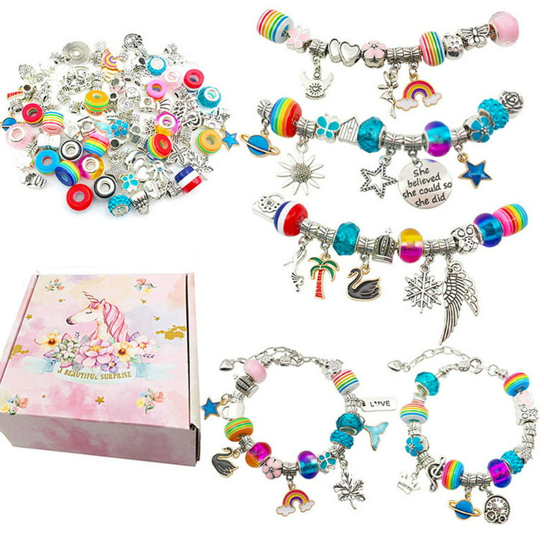 Girls Jewelry Making Kit Charm Bracelet Beads DIY Craft Gift Set