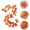 thumbnail image 4 of Artificial Fall Maple Leaf Garland with Pumpkins Thanksgiving Table Decor for Mantle Fireplace Thanksgiving Party, 4 of 7
