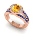 thumbnail image 2 of 2.35 Carat Oval Cut Citrine & Blue Sapphire Gemstone Latest Design Engagement Ring for Ladies Solid 14K Rose Gold Size 4.5 by Diamond-Capitals, 2 of 8