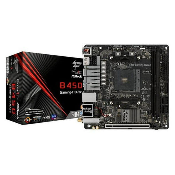 ASRock B450 GAMING ITX AC AMD Ryzen B450 AM4 Max 32GB DDR4 Mini ITX Motherboard Walmart